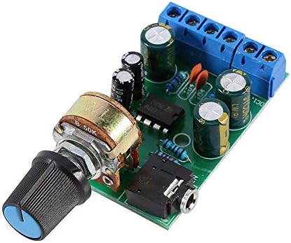DC1.8-12V TDA2822M Mini Audio Amplifier Board 2.0 Dual Channel 3.5mm AUX Stereo Audio Amp Module with Knob