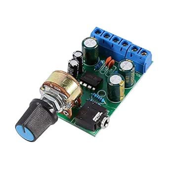 DC1.8-12V TDA2822M Mini Audio Amplifier Board 2.0 Dual Channel 3.5mm AUX Stereo Audio Amp Module with Knob