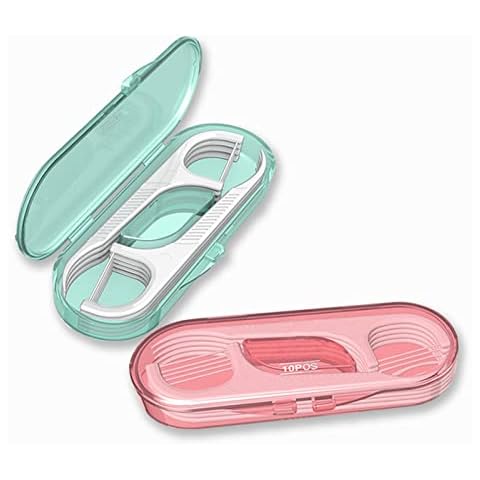 Setaria Viridis Flosser Dispenser Dental Floss Case Travel Floss Professional Toothpicks Sticks with Travel Case Superfine Floss Picks Dental Picks for Teeth Cleaning Cover