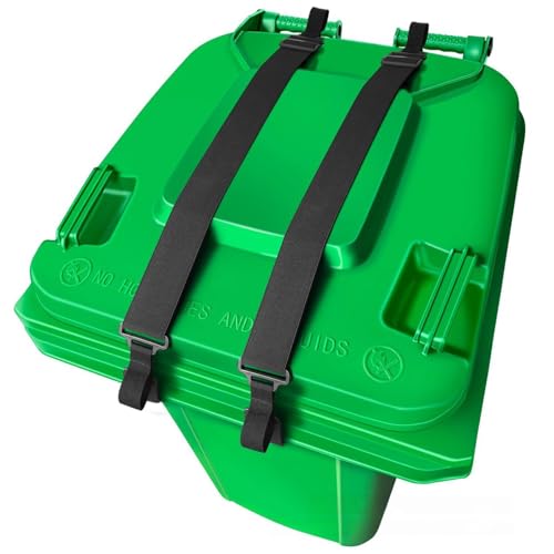 2 Pcs Mülltonnenverschlüsse für Tiere,Verstellbar Mülltonnen-Verriegelungsgurt,Winddicht Universell Mülltonnengurtverschluss für den Außenbereich Verhindert Umkippen (2)