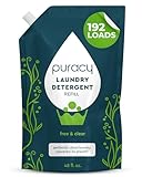 Puracy Laundry Detergent Refill - Enzyme-Powered Liquid Detergent Concentrate, Natural Laundry Detergent Seen on TikTok, Non-Toxic (Free & Clear, 48 fl oz, 192 Loads)