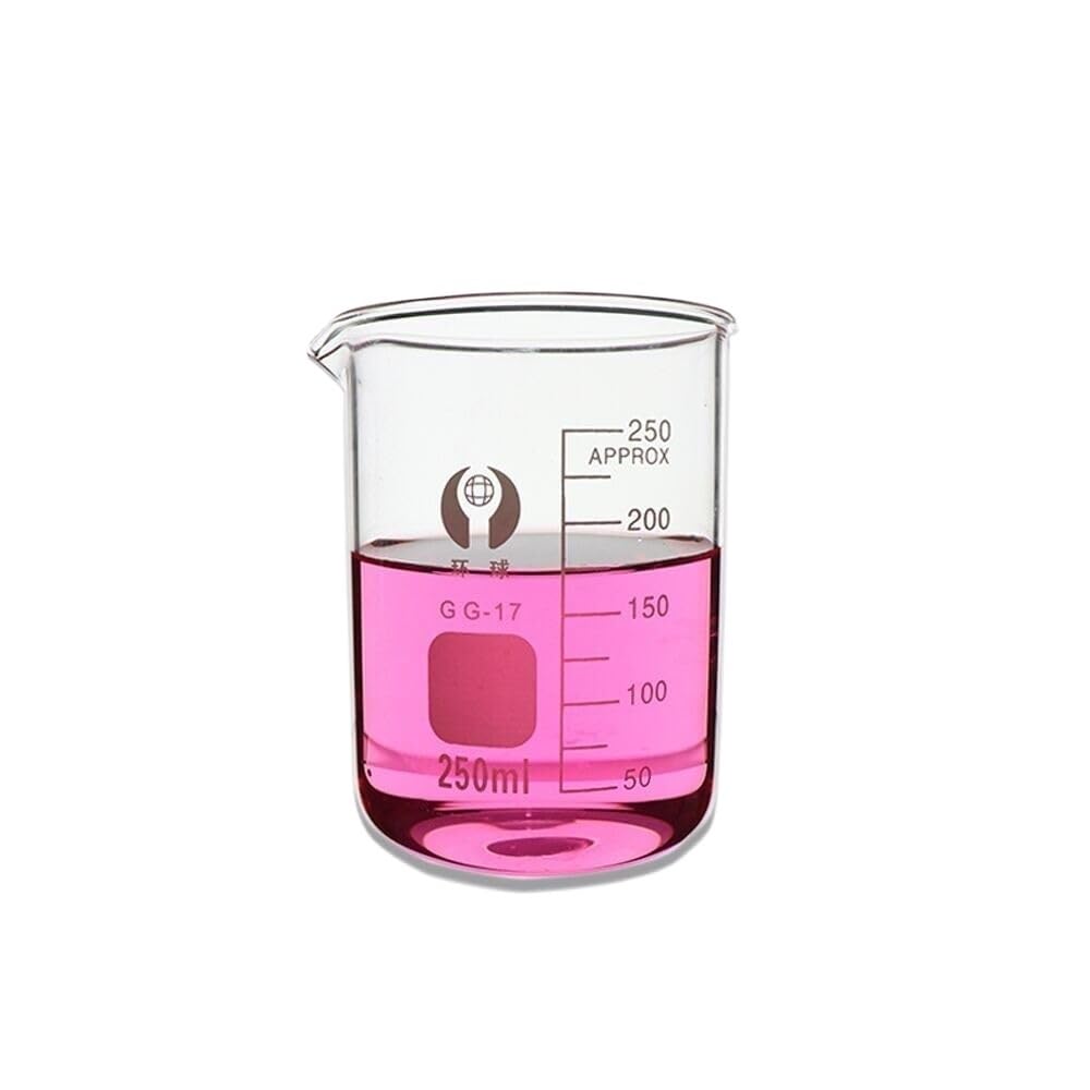 Provetta graduata in vetro, Set Becher Graduati In Vetro Borosilicato Trasparente 5ml-10000ml 10 Pz(2000ml)