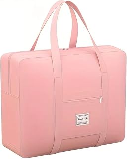 Large Capacity Travel Duffel Bag, Pink, Extra Extra Large, with Front Zip Pocket and Luggage Sleeve