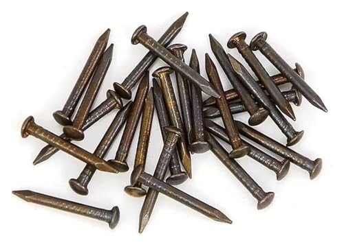 Clavos redondos pequeños de cobre puro acabado latón antiguo, diámetro 1.2-2.8 mm, longitud 8-50 mm, para bisagras de muebles y tambores (ejemplo: 20 piezas de 2.8x25mm) miniatura 1