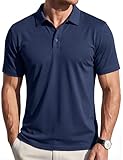 EKLENTSON Herren Poloshirt Kurzarm Baumwolle Business Casual Arbeits Tshirt Regular Fit Lässig Polo Shirts Navy XXL