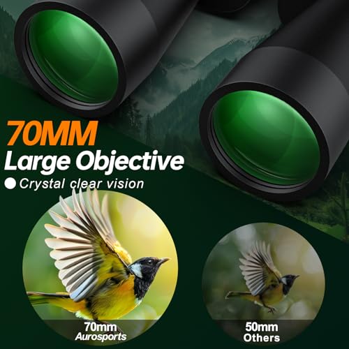 Aurosports 20x70 Binoculars for Adults High Powered, BAK4 Prism & FMC Lens for HD Viewing, Bright 70mm Large Objective Lens for Bird Watching Backyard, Stargazing, Hunting, Travel and Hiking by Aurosports - Image 4
