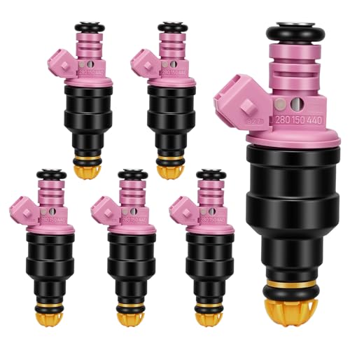1996-2000 6Pcs Fuel Injectors Compatible for BMW 328i 328is M3 1996-1999, 528i 1997-1998, Z3 1997-2000, E36 E38 E39 E46 1996-2000 2.8L 3.2L I6 Replace 0280150440