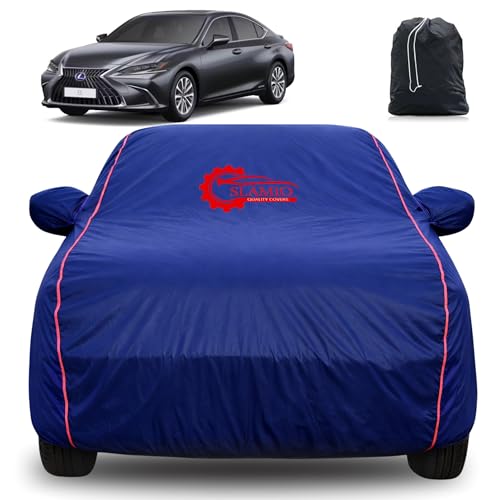 Image of 100% Waterproof Car Cover for Mitsubishi Lexus ES 300h | All-Weather, Dustproof & UV Protection | Heavy-Duty 3-Layer Fabric | Custom Fit with Mirror & Antenna Pocket | Navy Blue