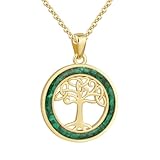 女性用ケルトノットネックレス – ターコイズストーン付き魔女ノットペンダント、生命の樹ネックレスラブガーディアンネックレスマラカイトペンダントネックレス 繊細なケルトジュエリーギフト, S, 真鍮, 宝石なし