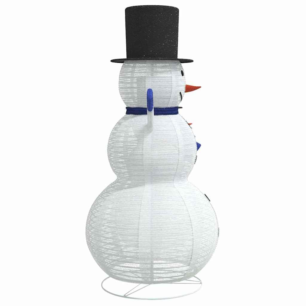 Weihnachts-Schneemann Familie 3 pcs Warmes Weiß Stoff, 270 LED Lichter, USB betrieben, Innen Außen Dekoration, Verschiedene Größen für Festliche Weihnachtsdeko Wohnzimmer Terrasse