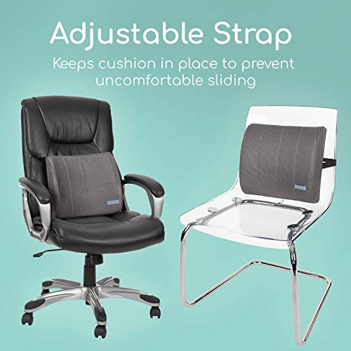 Xtra-Comfort Lumbar Support Cushion - Lower Back Pillow For Office Chair, Car, Men, Women, Gaming - Ergonomic Orthopedic Backrest Foam Roll And Adjustable Strap For Therapeutic Pain Relief #TOP7