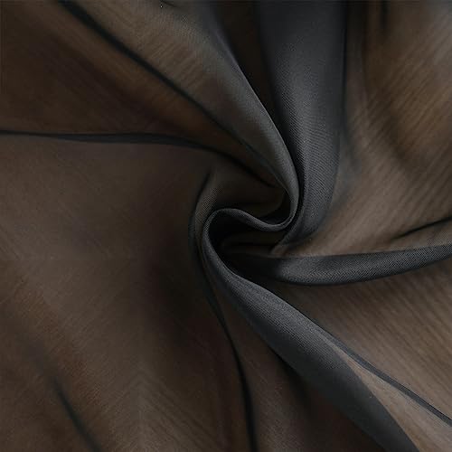 Bestselected Window Black Sheer Curtains, 2 Panels Sheer Curtain Basic Rod Pocket Panel For Bedroom Children Living Room Yard Kitchen, Black, W42 X L45 #TOP3