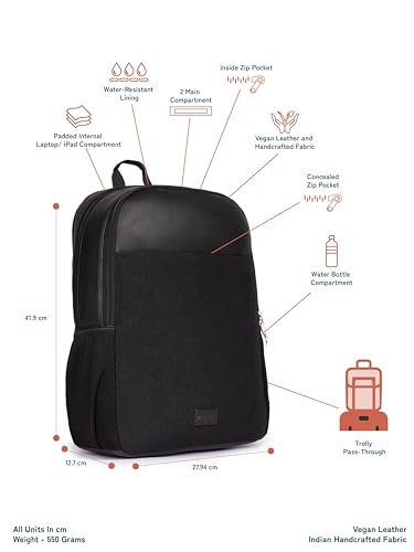 Image of ZOUK Statement Backpack 16.9 L Medium Water Restant Office Laptop Bag /Backpack for Men with padded Tablet & Laptop Compartment - 15.6 inch