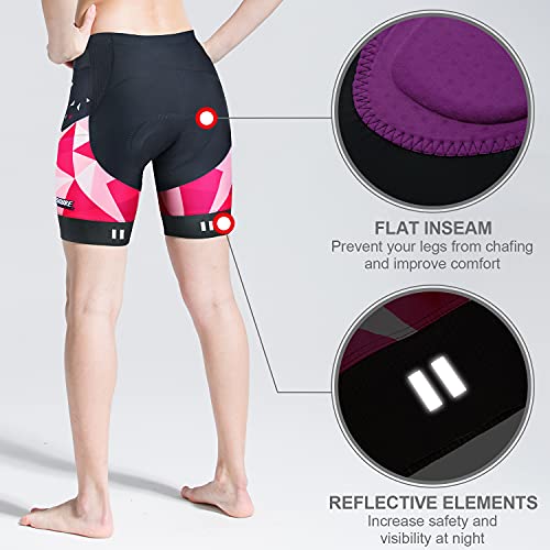 Eco-daily Short feminino acolchoado para ciclismo com bolsos para ciclismo e ciclismo com acolchoame