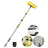 Buyplus 5-12 Foot (20 ft Reach) Car Wash Brush with 12-Inch Soft Bristle, On/Off Switch Telescopic C