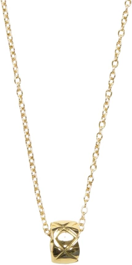 Shapes Studio 18K Yellow Gold Plated Crush Round Pendant Necklace(Unisex), Waterproof, Never Tarnished, Luxury Designer Jewelry Ring, Circles Pendant Necklace