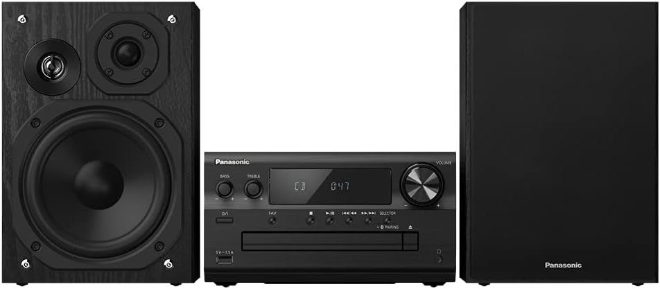 Panasonic SC-PM702EB-K Premium Micro Stereo System (Bluetooth, Airplay, DAB+, CD, UKW) Silver