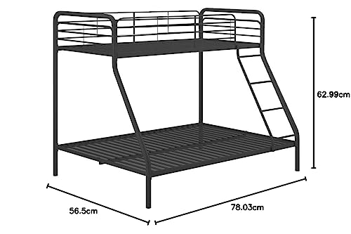 DHP Furniture Bunk Bed Black Single Over Double