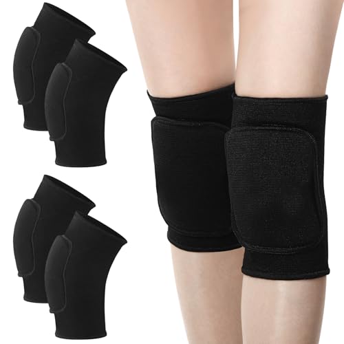 Zomiboo 4 Pcs Kids Knee Pads for Skating Dance Volleyball Knee Pad Anti Slip Sponge Kneepads Soft Elastic Protector for Dancers Girls Boys Sports Dance Skating Cycling
