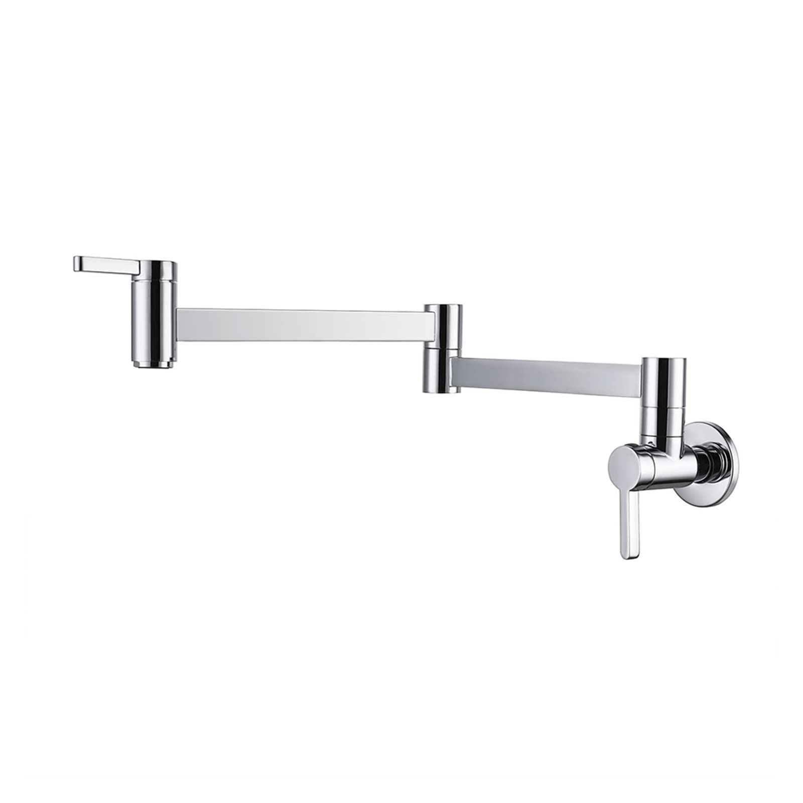 Kitchen Sink Faucets Wall Mount Pot Filler Taps Swivel Folding Retractable Rotary Stretch Basin Faucet Cold Tap,Durability(Style A Chrome)