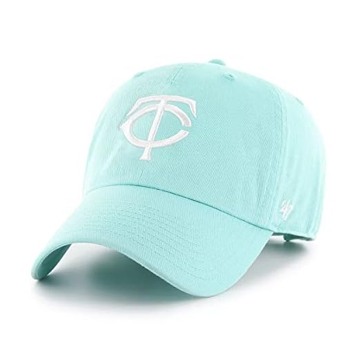 '47 MLB Tiffany Blue Ice Clean Up Adjustable Hat, Women's One Size Fits All (Minnesota Twins Tiffany Blue)