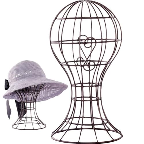 Soporte para peluca de metal resistente y expositor de sombreros independiente 2