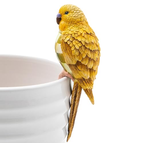 MACKENZIE-CHILDS Pot Climber, Decorative Indoor and Outdoor Planter Hanging Decor, Chartreuse Parakeet