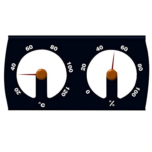 Sauna Thermometer Hygrometer, Sauna Thermometer Dial Type 2 in 1 Aluminium Sauna Thermometer and Hygrometer for Sauna Bath Room Accessory