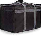 Insulated Commercial Food Delivery Bag with Side Pockets - Professional Food Warmer Portable Caterin