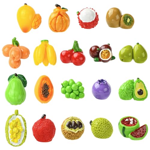 Mini figurines mangue et banane en résine Ornazy pour diorama réaliste