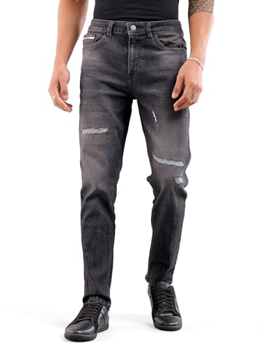 The Indian Garage Co Men Slim Fit Solid Mid-Rise Stretchable Jeans Black