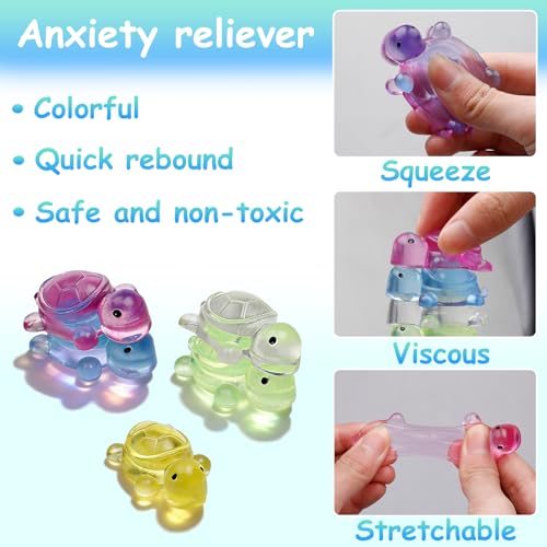 Image of Mini Turtle Squishy Fidget Toys 24 Pack Slow Rise Anxiety Relief Squishies, Squishy Stress Relief Fidget Toys Party Favors for Kids, Sensory Toys for Kids with Autism