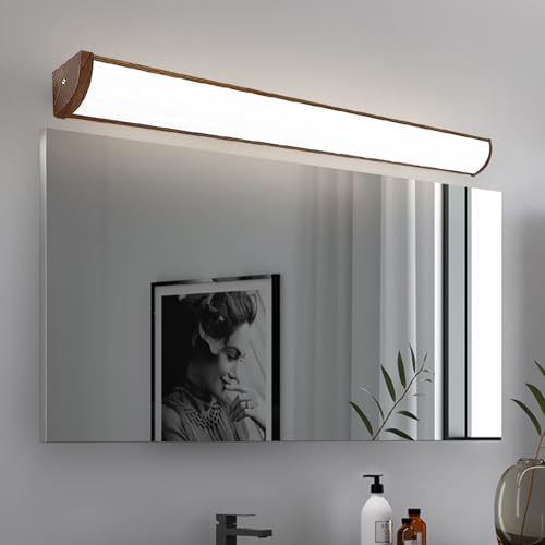 Luz de espejo baño impermeable de aluminio con acabado madera natural