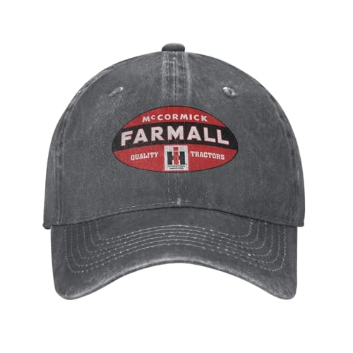 Farm-All Tractors Vintage Washed Plain Baseball Cap Distressed Dad Golf Hat for Men Women Deep Heather
