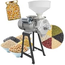 Feed Grain Mill Machine with Funnel,Corn Grinder Peletizadora De Alimentos para Animales,1500W Thickness Adjustable Grain Mill,Aluminum Wire,1500W