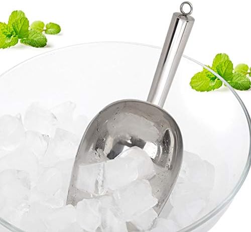12oz Ice Scoop, Stainless Steel Ice Shovel Coffee Bean Flour Scoop Sweet Scoops Trapezoid Shape Food Scoop for Bar Buffet Party Kitchen