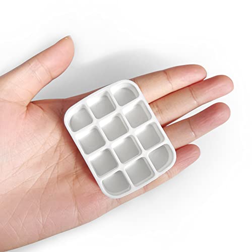 Mini Plastic Paint Palette With Glue Spot 12-Well Empty Watercolor Palette (Fit In Mint Boxes 0.4Oz/11G) For Diy Watercolor Oils Or Acrylics Painting Travel Tin Case Palette Art Drawing #TOP2
