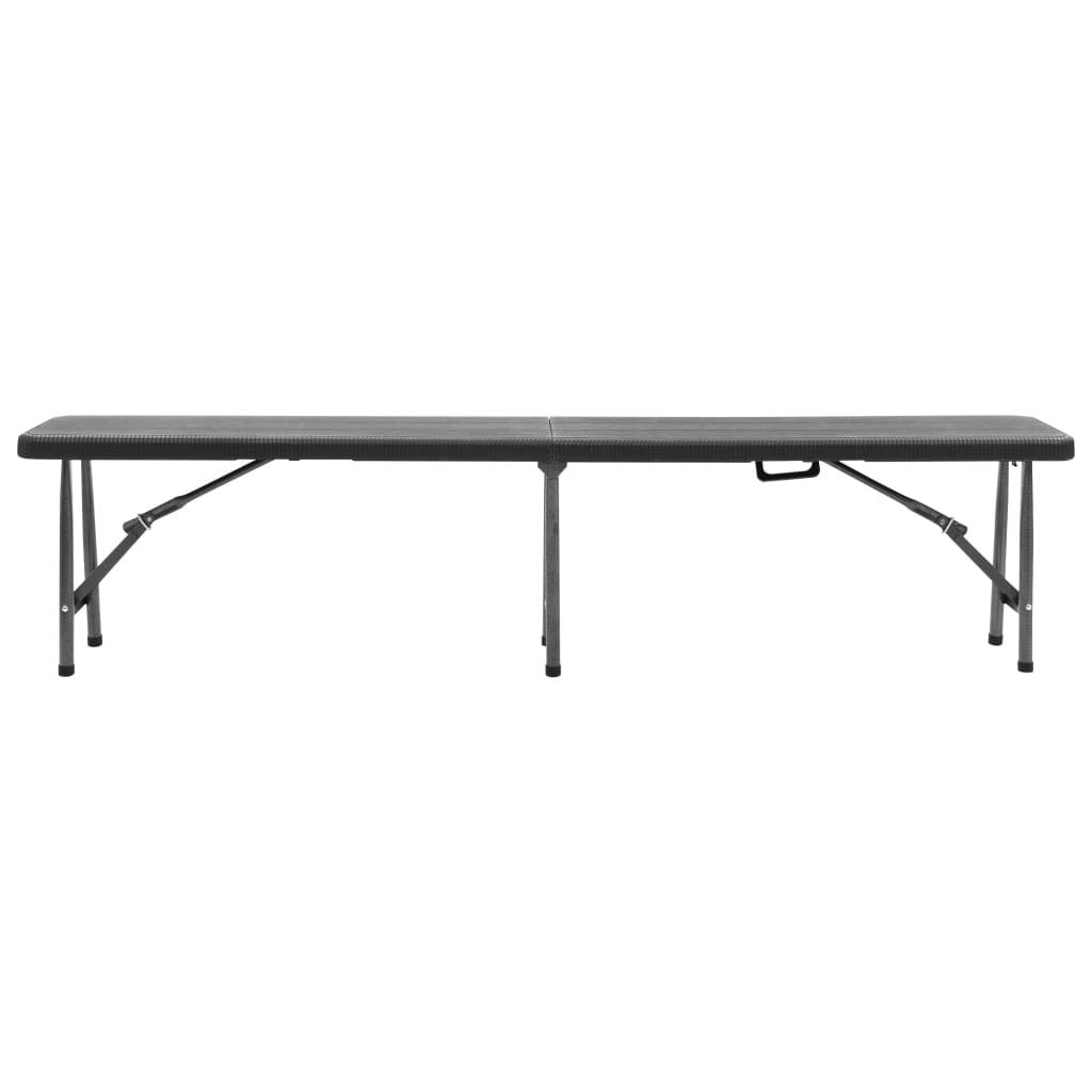 Lot de 2 bancs de camping pliables en polyéthylène haute densité - 180 cm - Pour jardin, camping, pique-nique