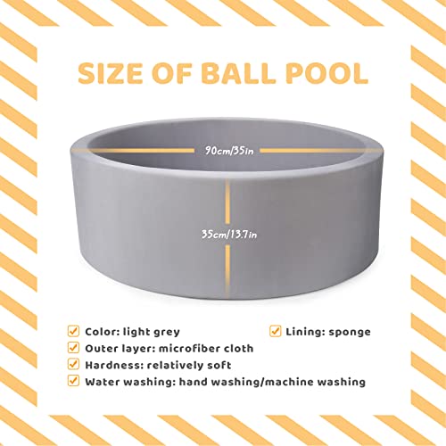VOTYSOM Foam Ball Pit for Children Toddlers 35 x 11.5 in Round Ball Pit for Baby Kids Soft Children Toddler Playpen, Easy to Clean or Install for 3+ - Thumbnail 2