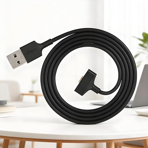 TICFOX Cavo di Ricarica USB Sostitutivo Compatibile con Fitbit Ionic, Alimentazione 5V 300mA, Interfaccia a Sonda, Lunghezza 92cm, Ricarica Rapida e Sicura (Nero)