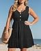 Pinup Fashion Plus Size Summer Dresses for Women Casual Black Sleeveless Graduation Sundress Beach Vacation Flowy Tiered Short Dress