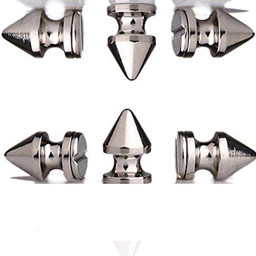 RUBYCA 12MM 100 Sets Metal Tree Spikes and Studs Metallic Screw-Back for DIY Leather-Craft Silver Color