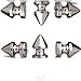 RUBYCA 12MM 20 Sets Metal Tree Spikes and Studs Metallic Screw-Back for DIY Leather-Craft Silver Color