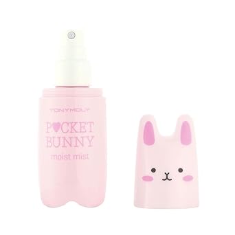 TONYMOLY Bunny Bundle Petit Bunny Gloss Bar, 04 Juicy Cherry Pocket Bunny Facial Mist, Easter Hydrating Facial Mist Moisturizer Spray for Hydration, Travel Size, Moist