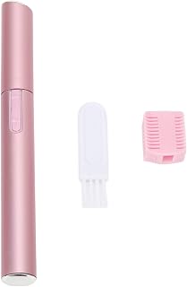 Aparador de sobrancelhas, removedor de sobrancelhas, aparador de cabelo feminino com correção de pelos de alumínio, mini elétrico portátil, rosa, removedor de pelos faciais delicados para mulheres