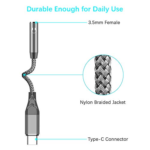 ACOCOBUY USB C naar 3.5mm Adapter voor Samsung A53 Hoofdtelefoon Jack Adapter Duurzaam USB C naar 3.5mm Audio Adapter… - Afbeelding 3