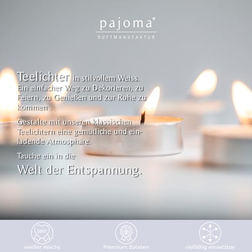 Teelichter Pajoma unbeduftet 200 Stück mit 8 Stunden Brenndauer