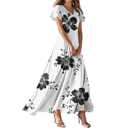 Cocktailkleid Damen Satin Kleid Sommerkleid Kleider Sommer Elegant Korsett Erstkommunion Mädchen Sommerkleid Damen A Linie Ballkleider Lang Mit...