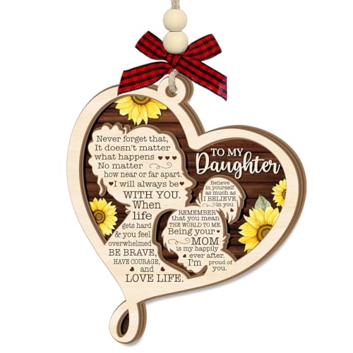 to My Daughter Valentine’s Day Gift from Mom - Mother Daughter Ornament for Tree, Valentines Day Gifts for Daughters - Long Distance Inspirational Gift for Her Birthday, Easter, Graduation