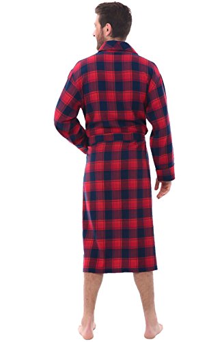 Alexander Del Rossa Men's Lightweight Flannel Robe, Soft Cotton2